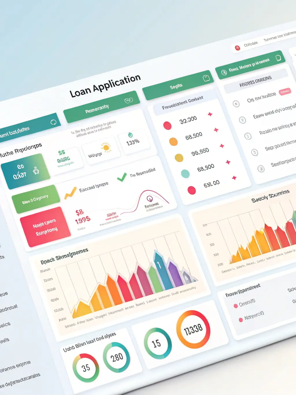 A digital dashboard displaying key performance indicators for credit card approvals, highlighting efficiency and results.